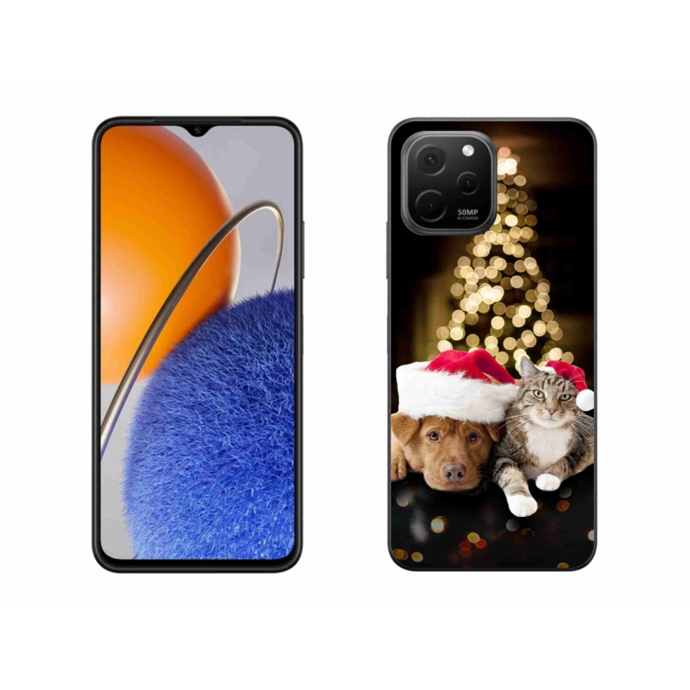 Gél borító mmCase a Huawei Nova Y61-hez - Karácsonyi kutya és macska