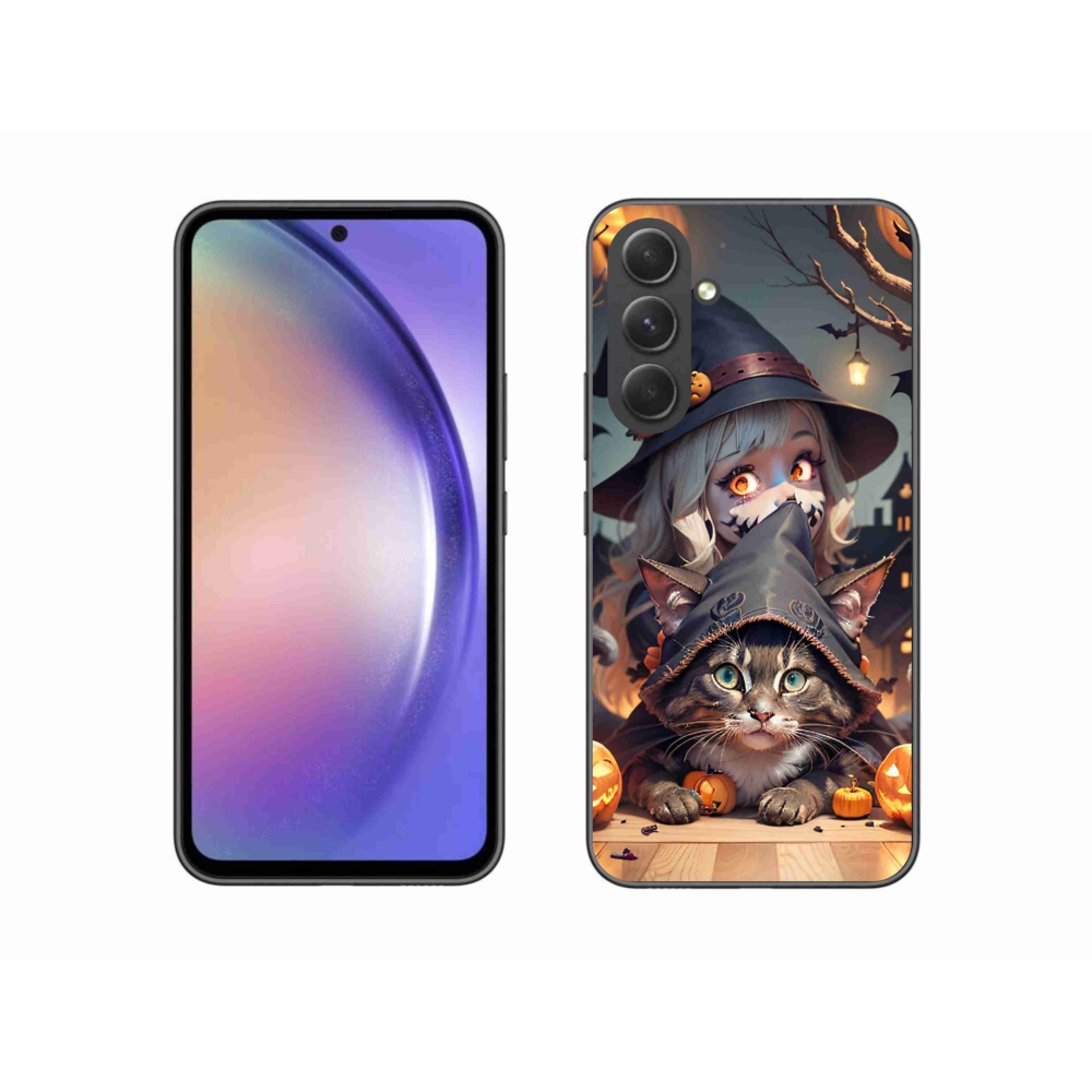 Zselés borítás mmCase Samsung Galaxy A54 5G - boszorkány macskával