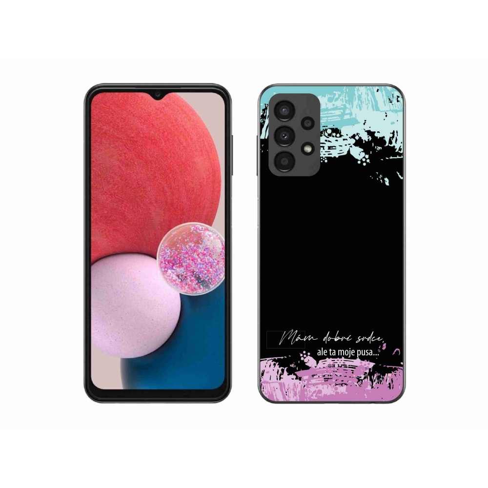 Gél borító mmCase Samsung Galaxy A13 4G - vicces szöveg 3 fekete háttérrel