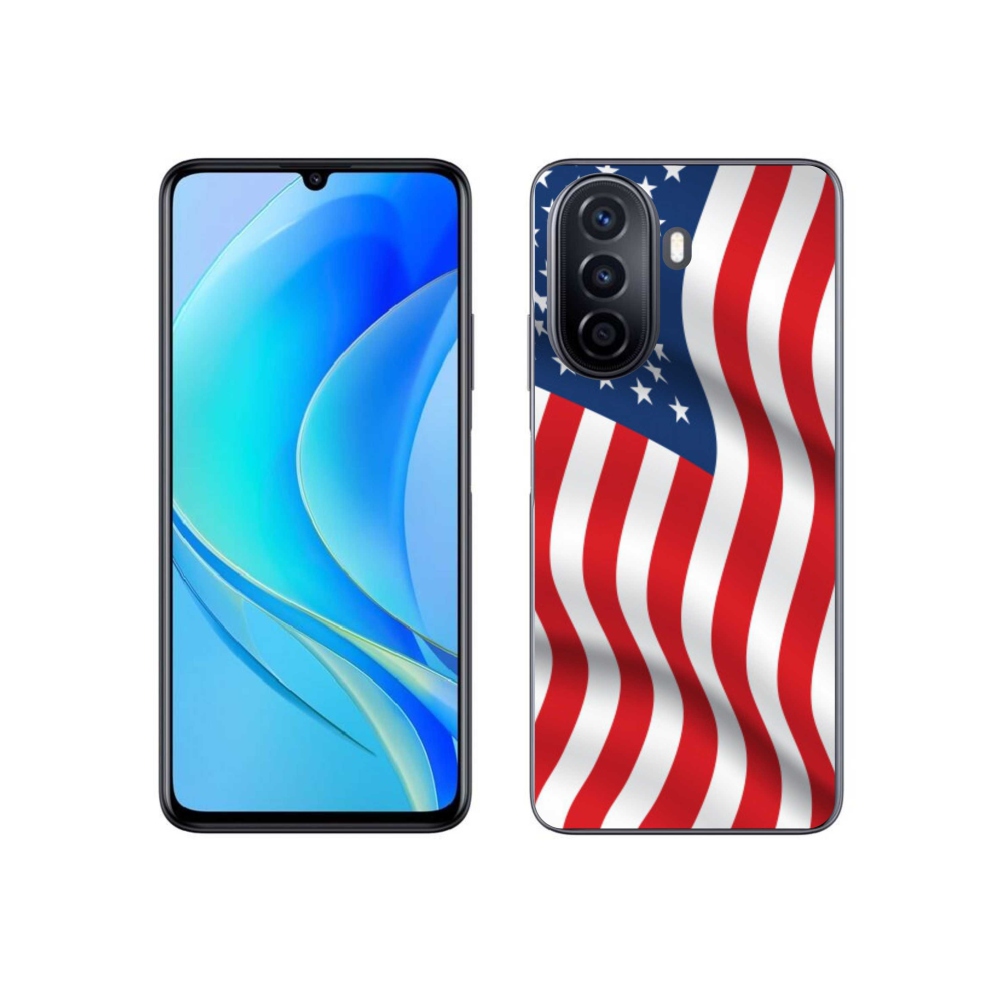 Gél borító mmCase a mobil Huawei Nova Y70 - amerikai zászlóhoz