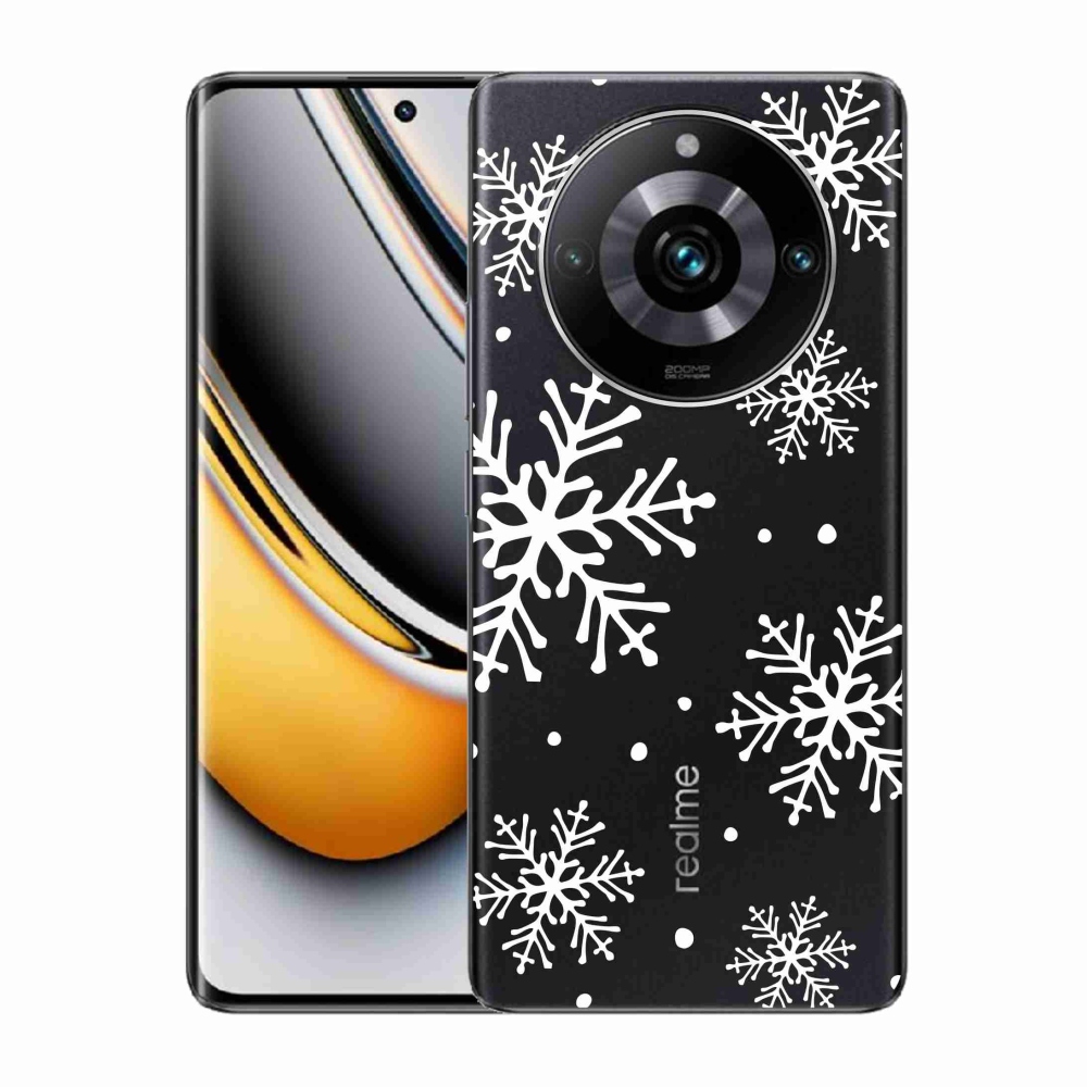 Zselés borítás mmCase a Realme 11 Pro/11 Pro+ készülékhez - fehér pelyhek átlátszó háttéren