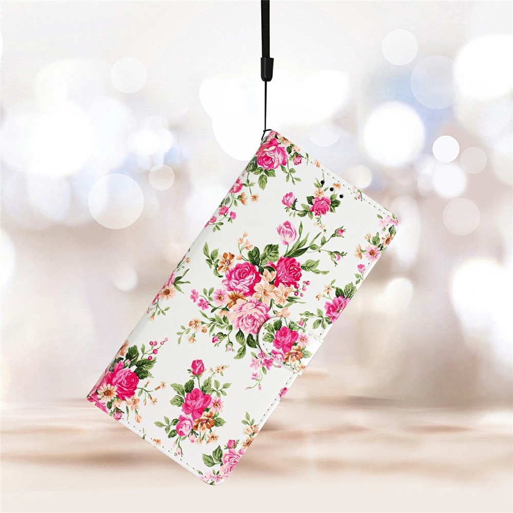 Egyedi könyv tok Xiaomi Redmi 15C 4G/5G (173mm) - piros virágok
