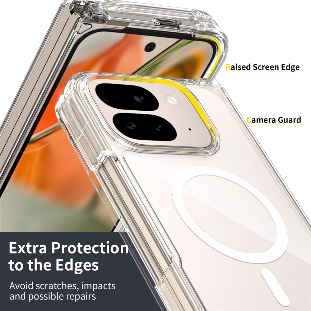 Akril zselés tok szilárd hátlappal és MagSafe a Google Pixel 10 Pro Fold-on - átlátszó