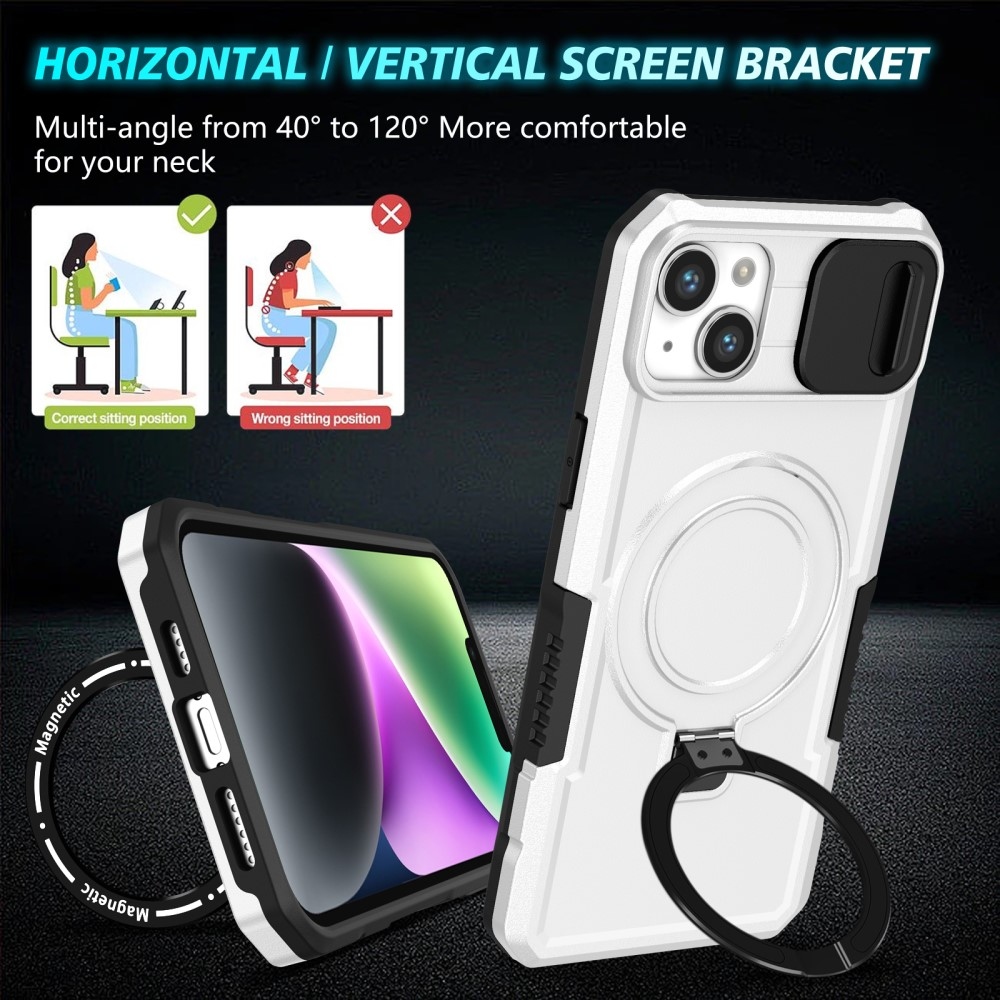 Fulcrum tartós borító kameravédelemmel és MagSafe funkcióval iPhone 14 készülékhez - Fekete/Fehér