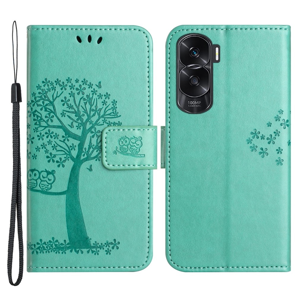 Fa könyvtáska a Honor 90 Lite-hoz - teal színű