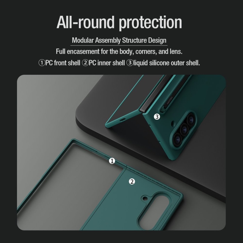 Nillkin Flex Flex Pure Fold tolltartó fedele a Samsung Galaxy Z Fold 7 világoszöldhöz