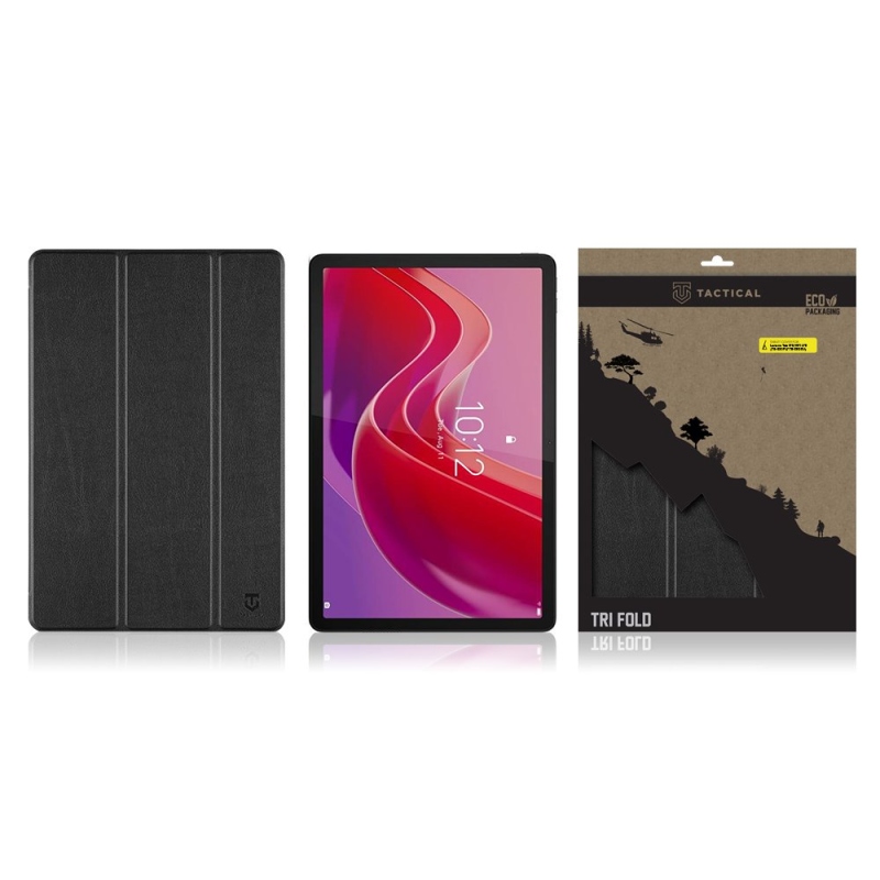 Tactical Book Tri Fold Case for Lenovo Tab M11/M11 LTE (TB-330FU/TB-330XU) fekete
