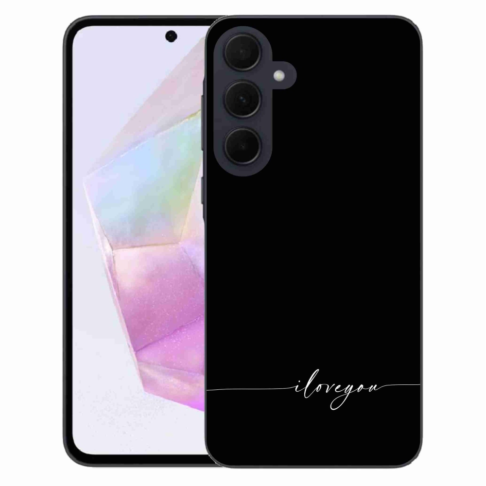Gél borító mmCase Samsung Galaxy A35 5G - I love you fekete háttérrel