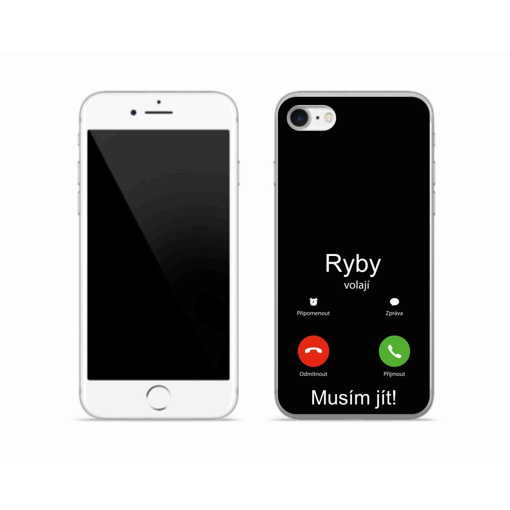 Zselés borítás mmCase iPhone SE (2020) - hal hívás fekete háttérrel