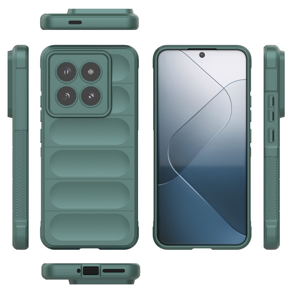 Rugg tartós zselés tok Xiaomi 14 Pro-hoz - zöld