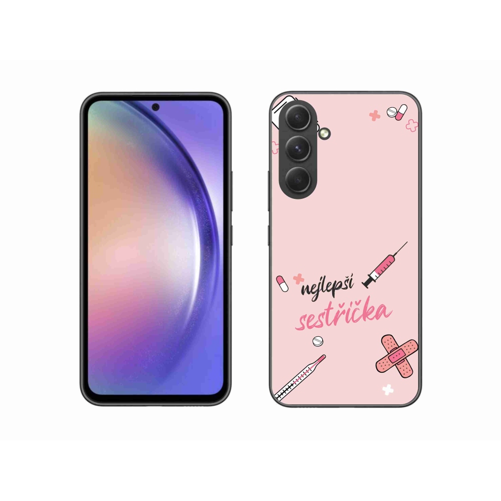 Gél borító mmCase Samsung Galaxy A54 5G - legjobb kishúg rózsaszín háttérrel