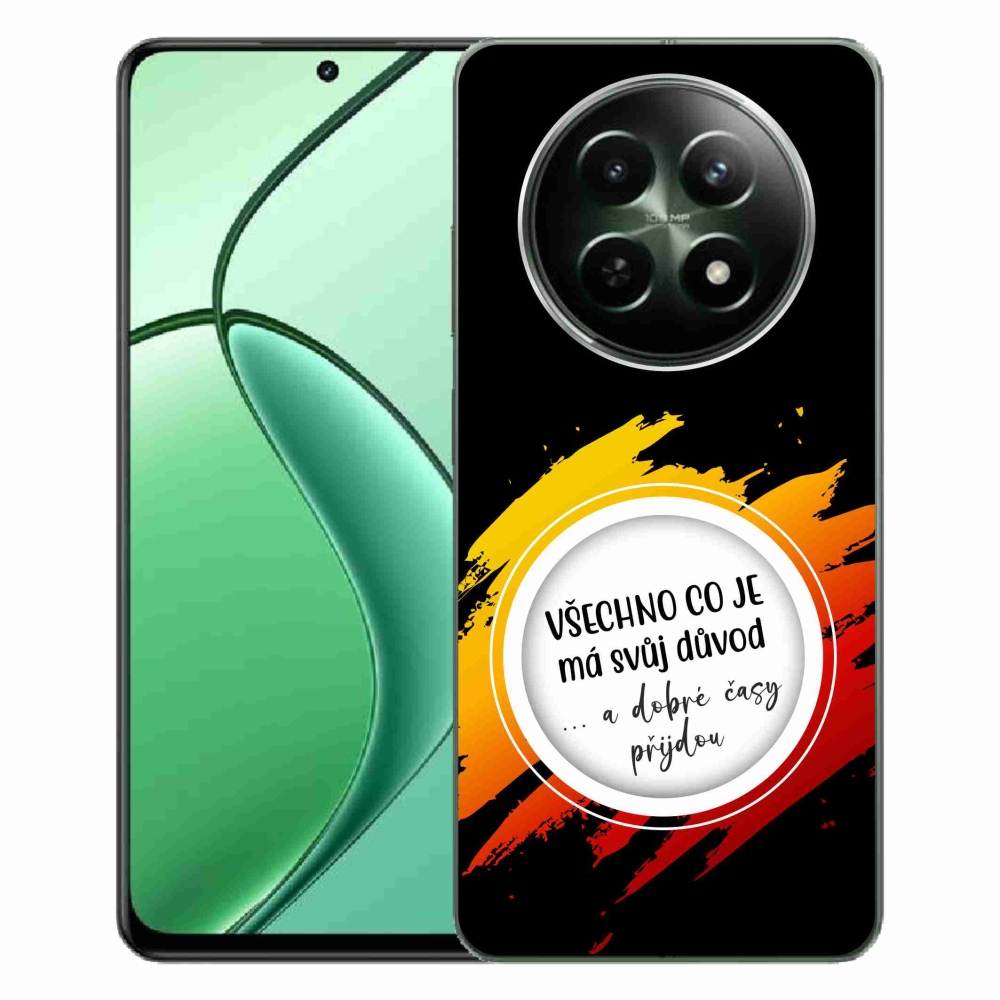Gél borító mmCase a Realme 12 5G/12x 5G - idézet 3 fekete háttérrel