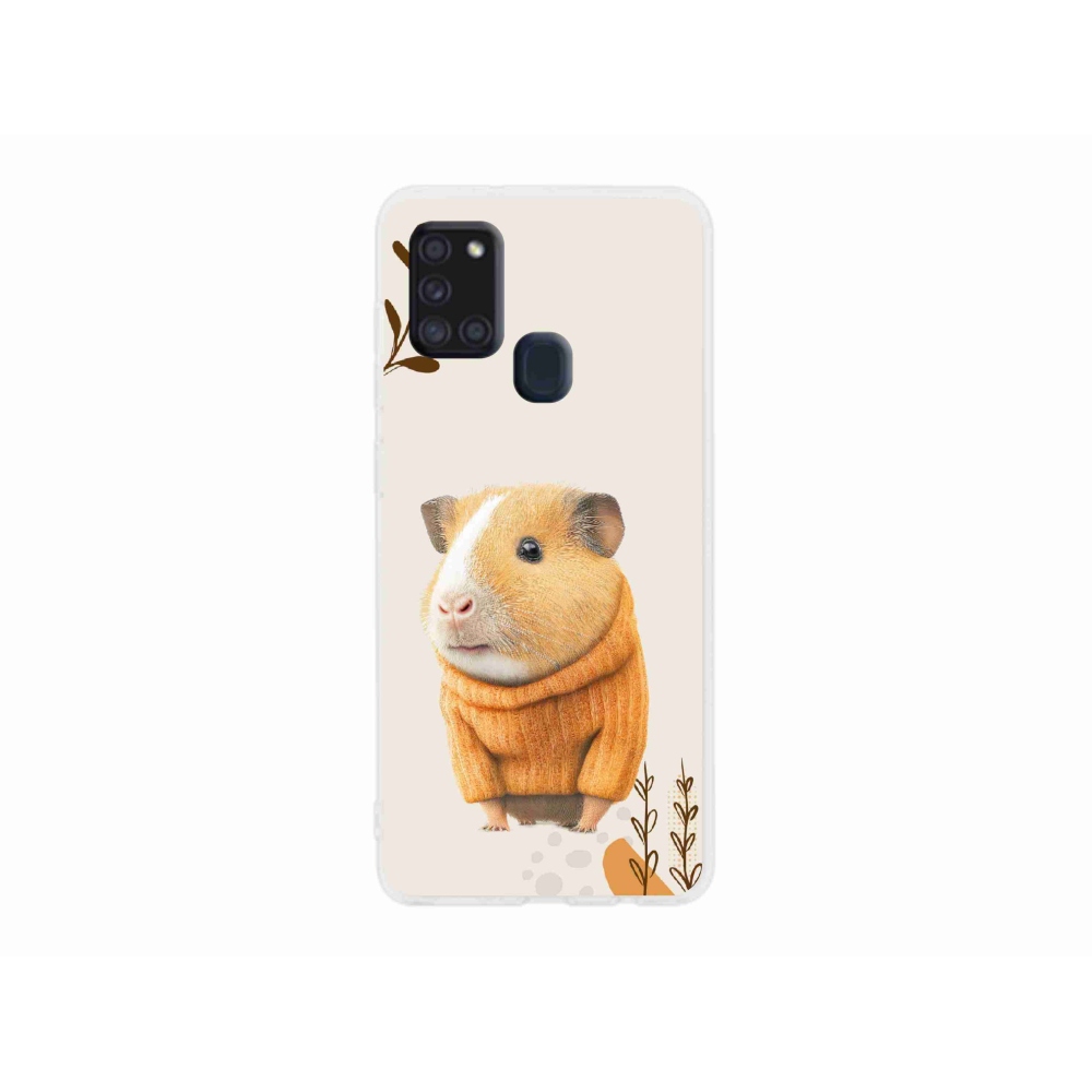 Gél borítás mmCase Samsung Galaxy A21s készülékhez - tengerimalac pulóverben