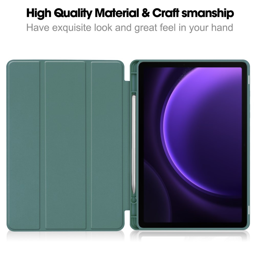 Ügyes záró tok Samsung Galaxy Tab S9 FE/Tab S10 FE - sötétzöld
