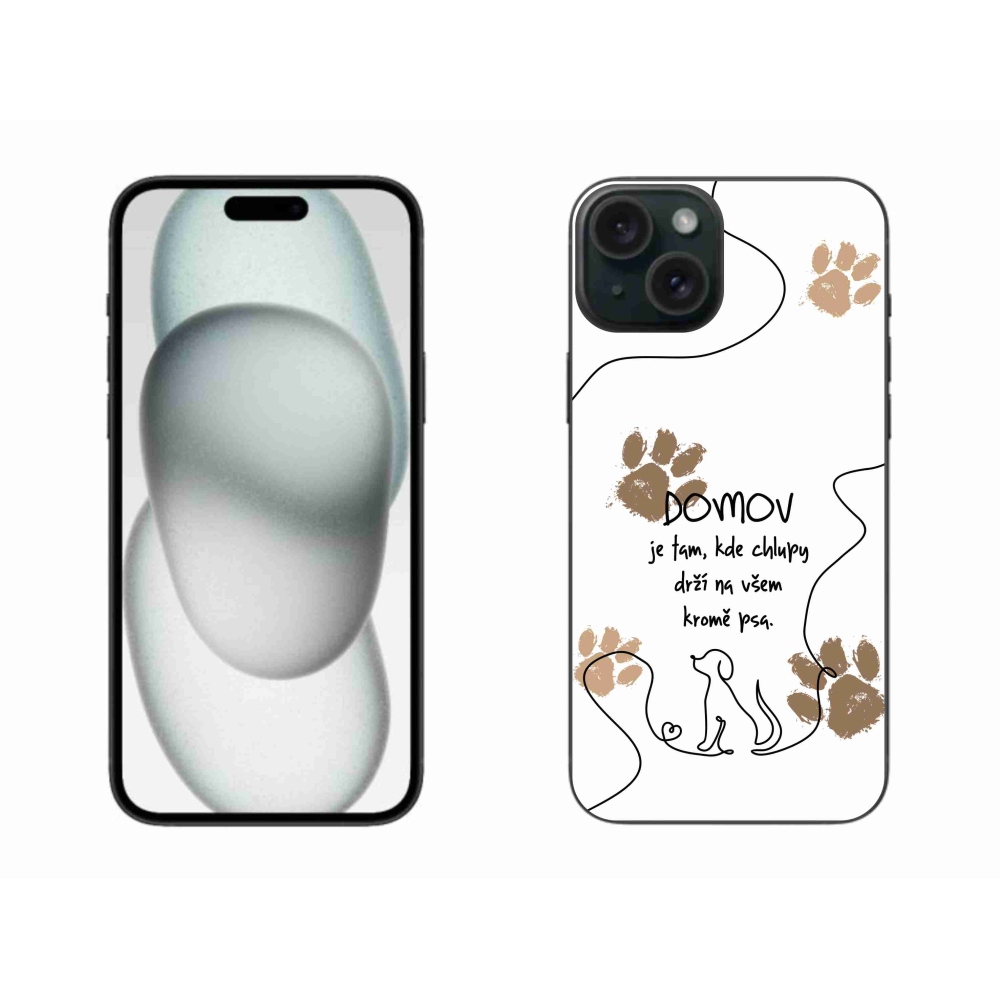 Gél borítás mmCase iPhone 15 Plus készülékhez - kutya motívum fehér háttérrel