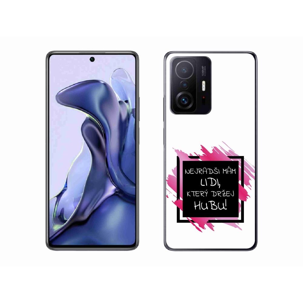 Gél borító mmCase a Xiaomi 11T-hez - vicces szöveg 7 fekete és fehér háttérrel