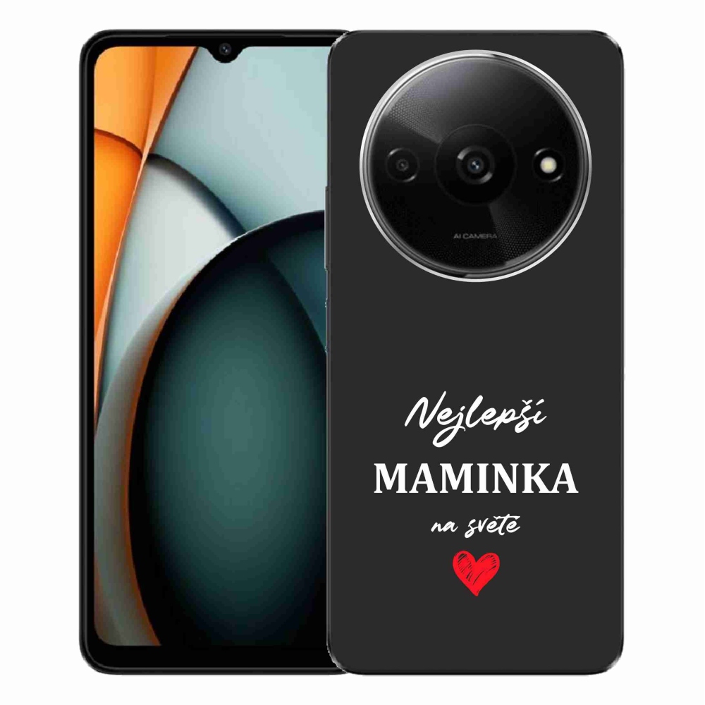 Gél borító mmCase a Xiaomi Redmi A3-on - legjobb anya 1 fekete háttérrel