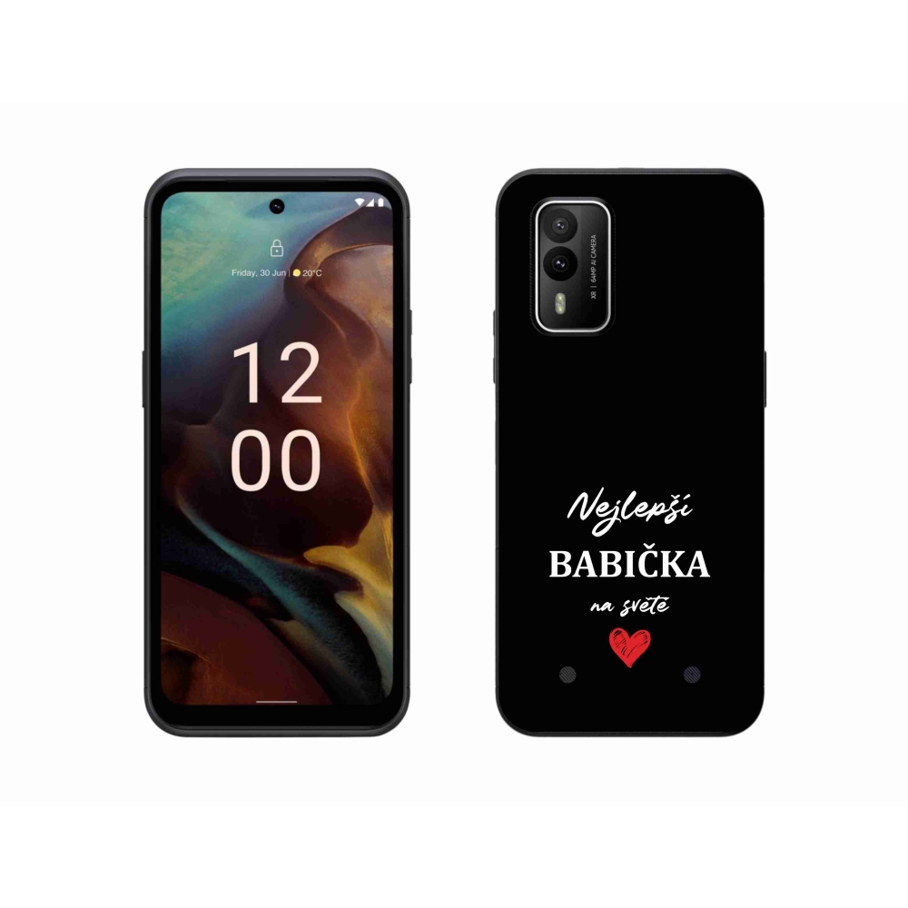 Gél borítás mmCase a Nokia XR21 készülékhez - Best Grandma 1 fekete háttérrel