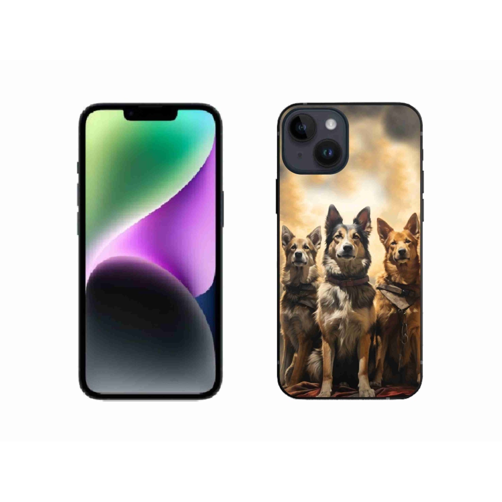 Zselés borítás mmCase iPhone 14 készülékhez - három kutya