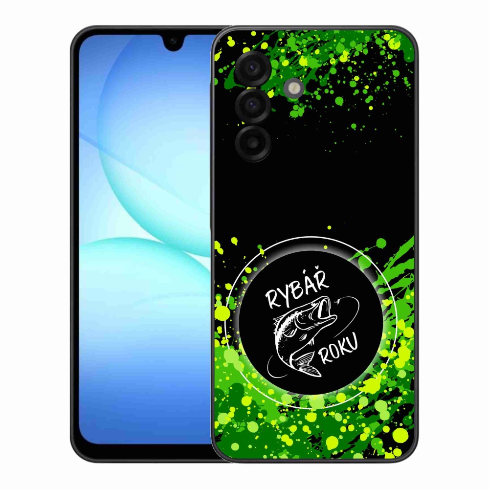 Zselés borítás mmCase Samsung Galaxy A17 5G - Az év horgásza fekete háttérrel