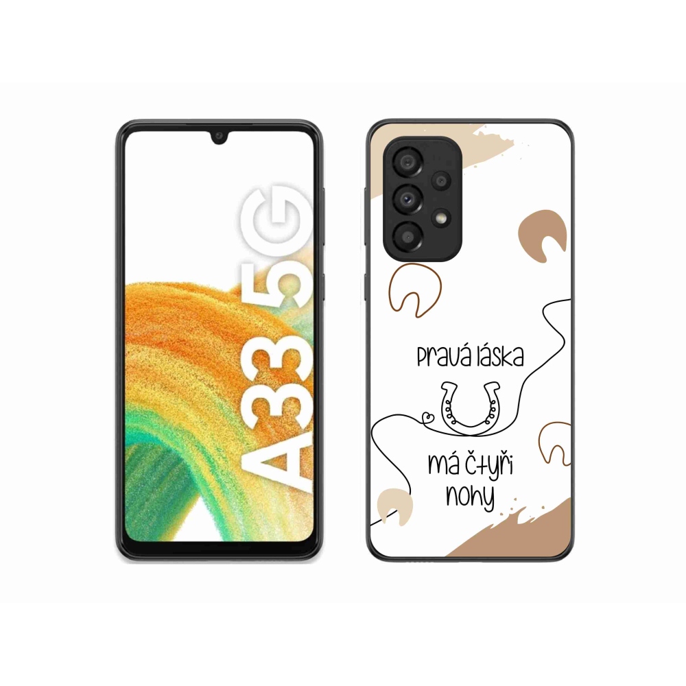 Gél borítás mmCase Samsung Galaxy A33 5G - ló motívum fehér háttérrel