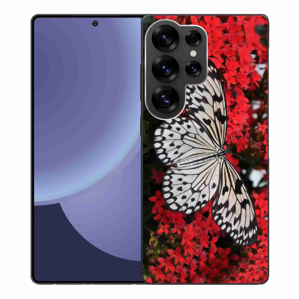 Zselés borítás mmCase Samsung Galaxy S25 Ultra - fekete-fehér pillangó 1