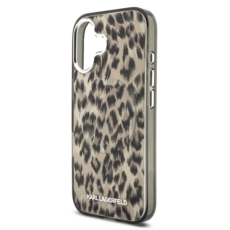 Karl Lagerfeld IML Leopard MagSafe hátlap iPhone 17-hez, barna