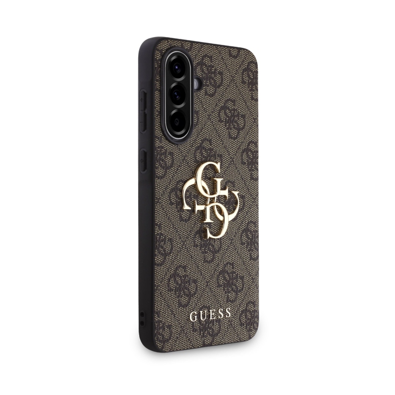 Guess PU 4G fém logó hátlap Samsung Galaxy A56 barna