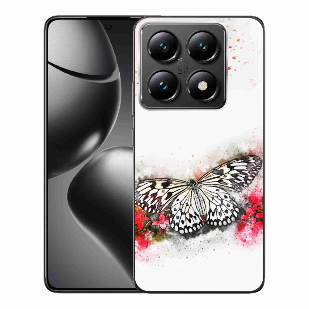 Gél borítás mmCase a Xiaomi 14T Pro számára - fekete és fehér pillangó