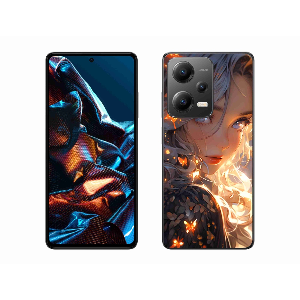 Gél borító mmCase a Xiaomi Redmi Note 12 Pro 5G-hez - lány és pillangók