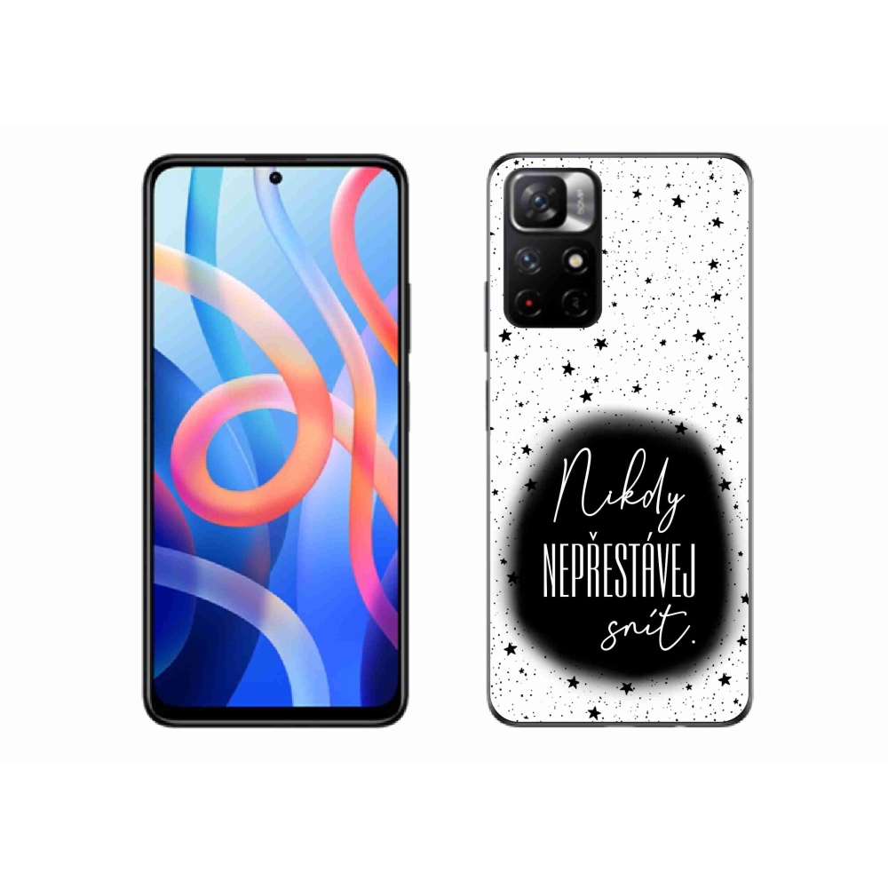 Gél borító mmCase a Xiaomi Redmi Note 11S 5G-hez - idézet 1 fekete és fehér háttérrel