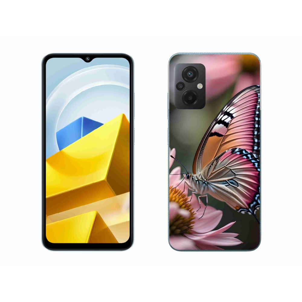 Gél borítás mmCase a Xiaomi Poco M5 4G-hez - színes pillangó