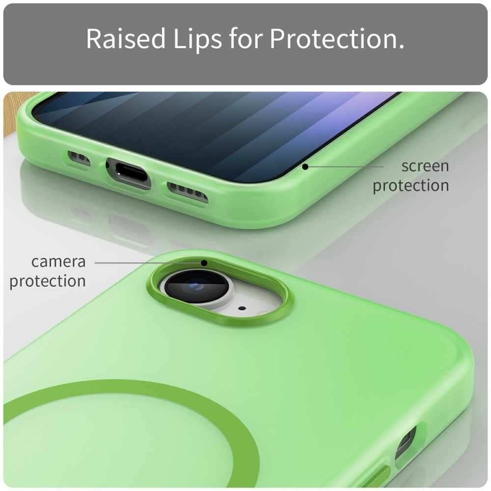 Frost zselés tok MagSafe támogatással iPhone 16e készülékhez - zöld
