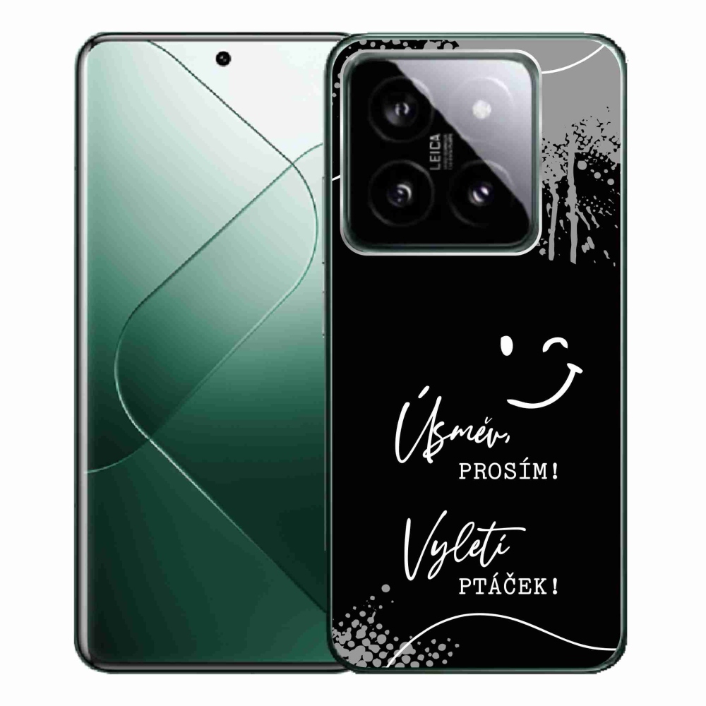 Gél borító mmCase a Xiaomi 14 Pro-hoz - vicces szöveg 4 fekete háttérrel