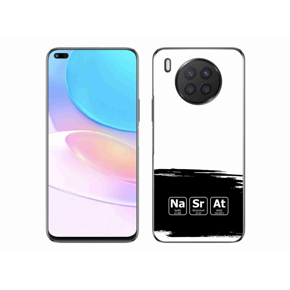 Gél borító mmCase a Huawei Nova 8i - kémiai elemek fekete és fehér háttérrel