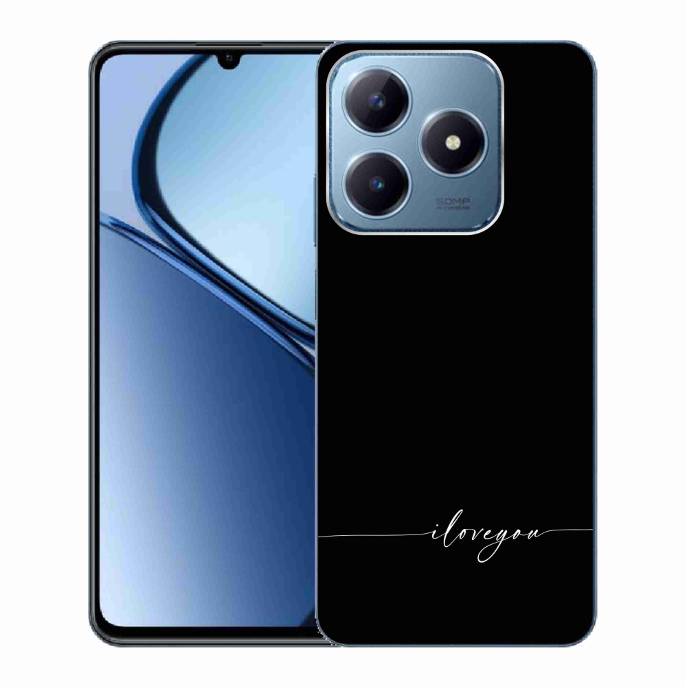 Gél borító mmCase a Realme C63 készülékhez - Szeretlek fekete háttérrel
