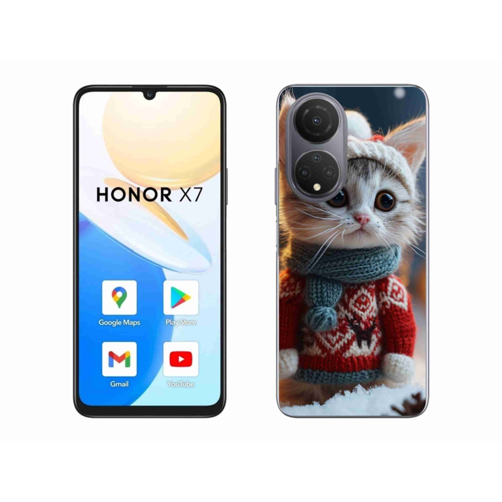 Gél borítás mmCase a Honor X7-hez - cica pulóverben