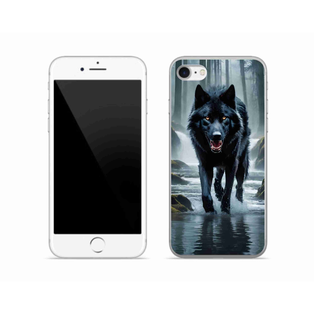 Zselés borítás mmCase iPhone SE (2022) - fekete farkas