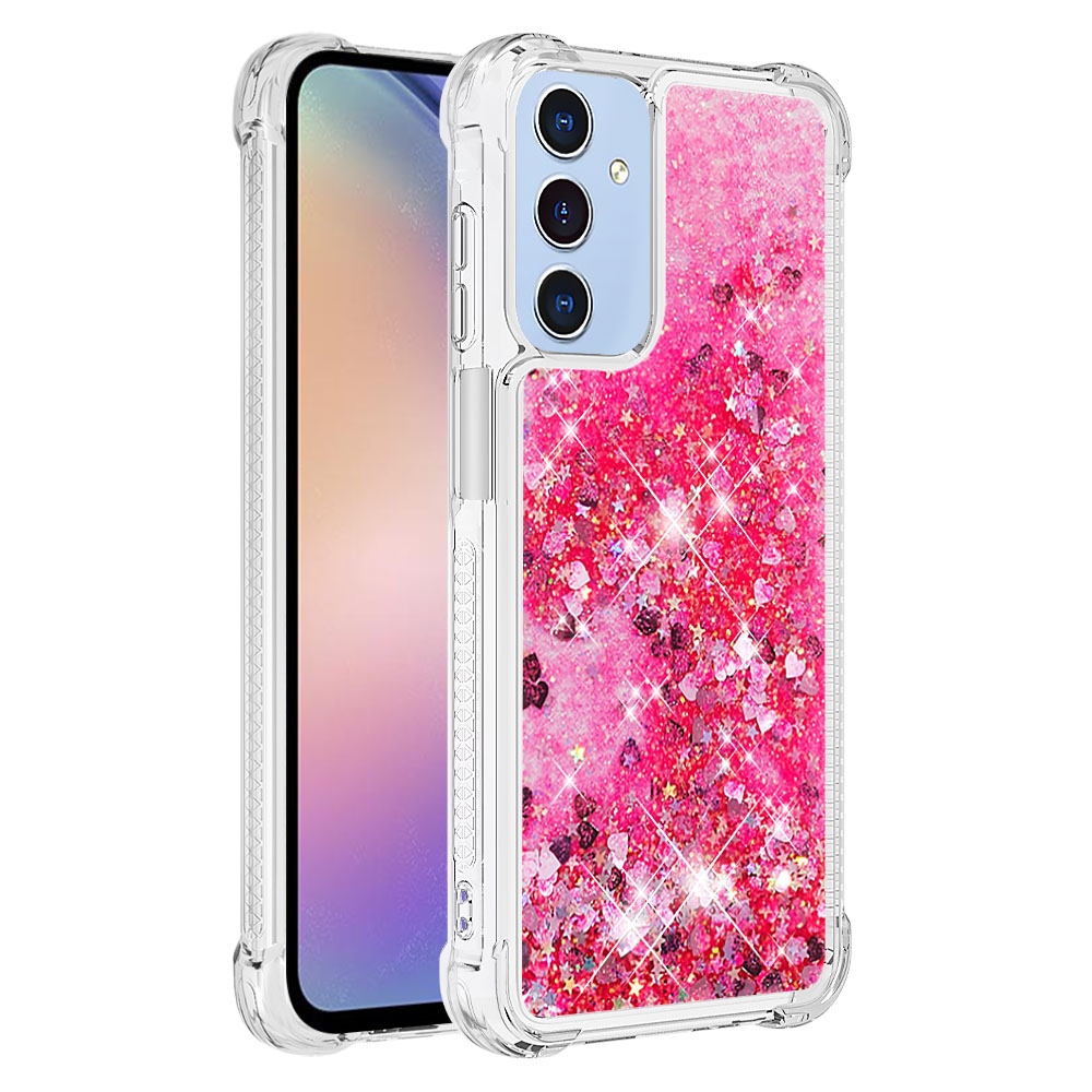 Glitter homokóra zselés tok Samsung Galaxy A17 5G - rózsaszín/szívek