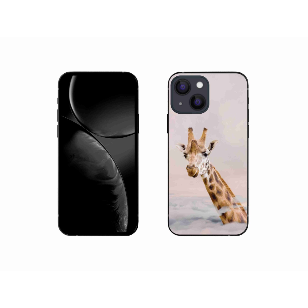 Zselés borítás mmCase iPhone 13 mini készülékhez - zsiráf a felhőkben