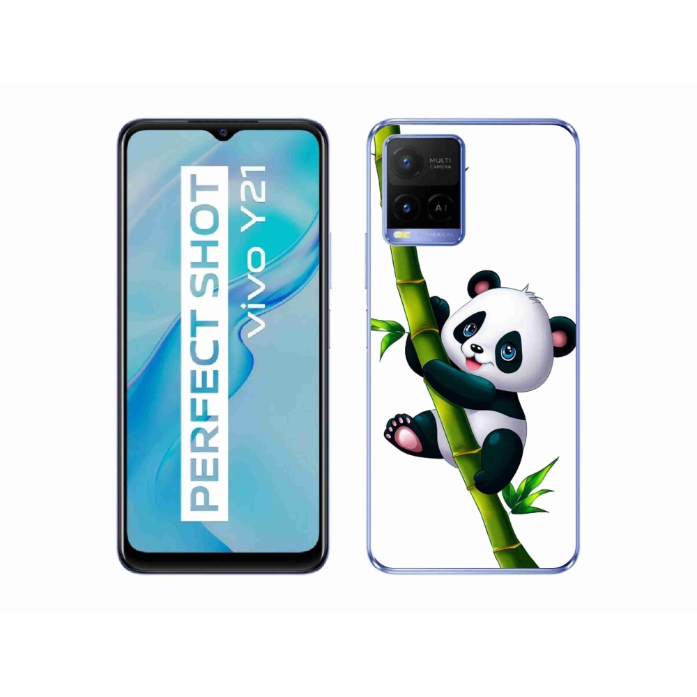 Gél borító mmCase a Vivo Y21/Y21s/Y33s készülékhez - panda a bambuszon