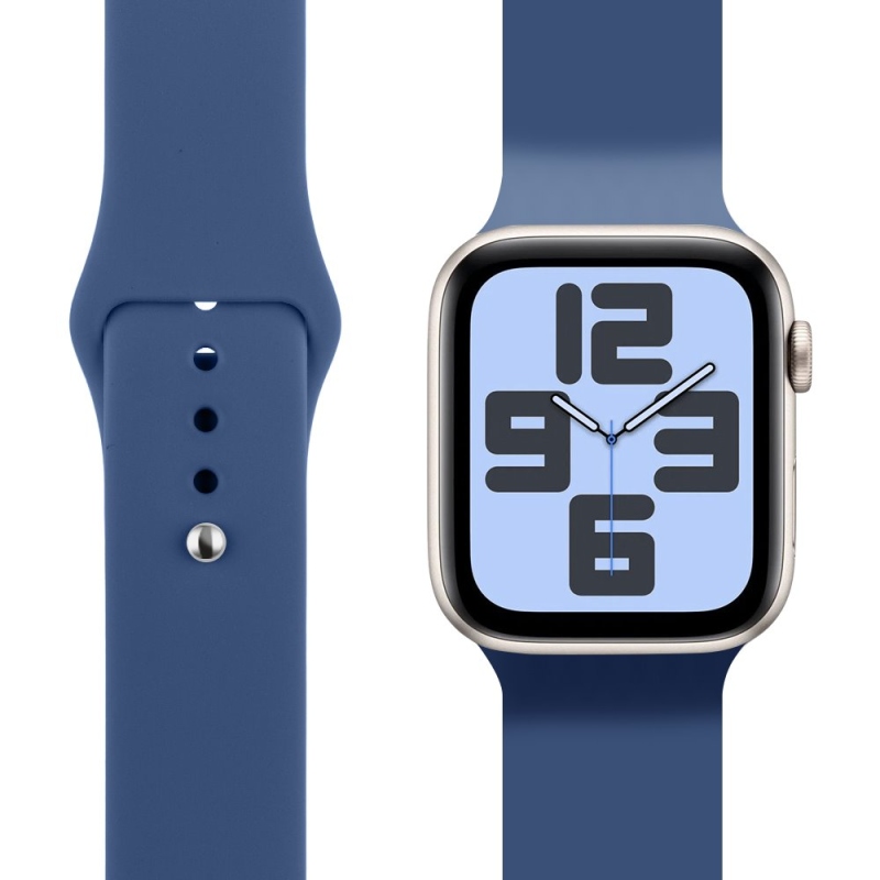 Csomag:ME szilikon szíj Apple Watch 42-49mm M-L kékhez