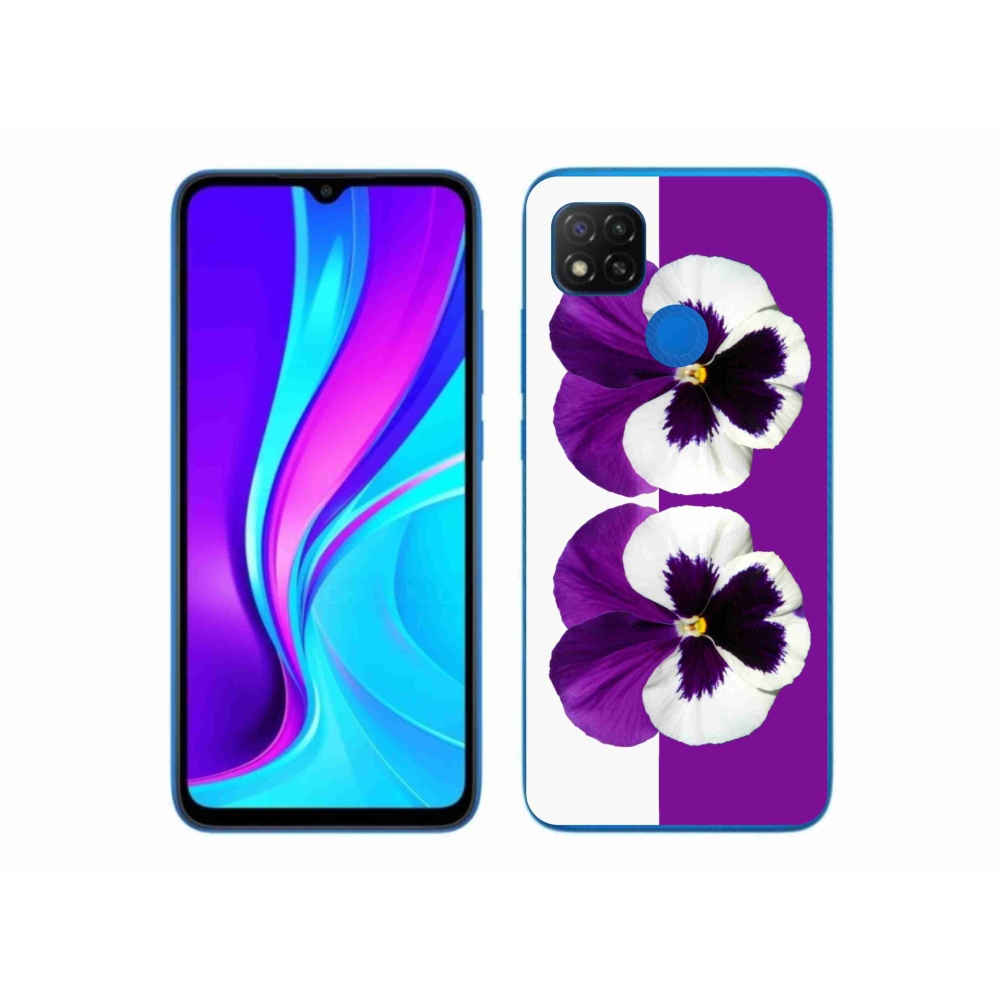 Gél borító mmCase a Xiaomi Redmi 9C-hez - lila és fehér virág