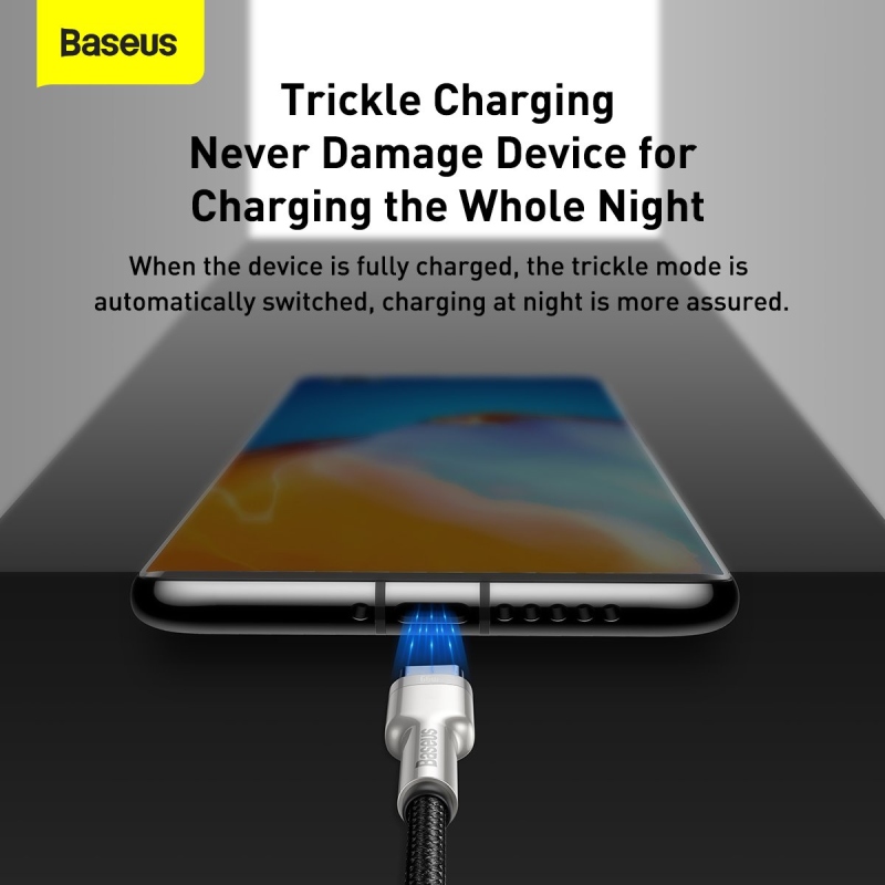 Baseus Cafule Metal sorozatú adatkábel USB-A - USB-C 66W 2m Fekete
