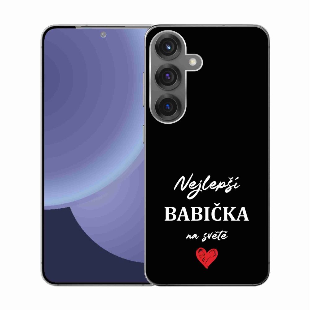 Gél borító mmCase Samsung Galaxy S25 - a legjobb nagymama 1 fekete háttérrel