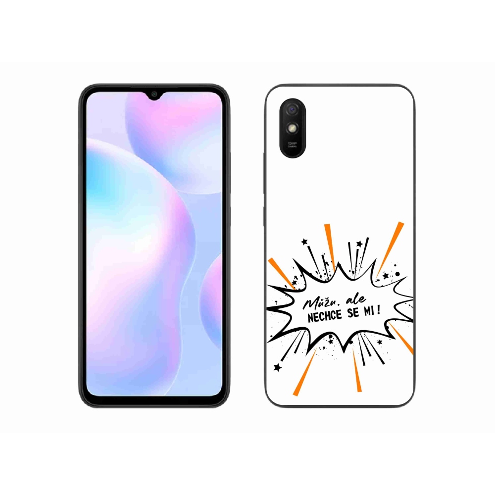Gél borító mmCase a Xiaomi Redmi 9A számára - vicces szöveg 11 fehér háttérrel