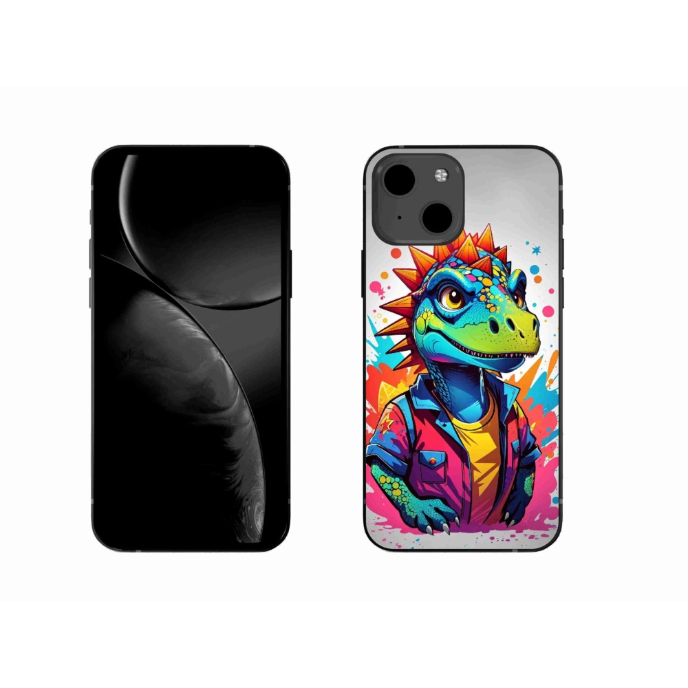 Zselés borítás mmCase iPhone 13 készülékhez - színes dinoszaurusz