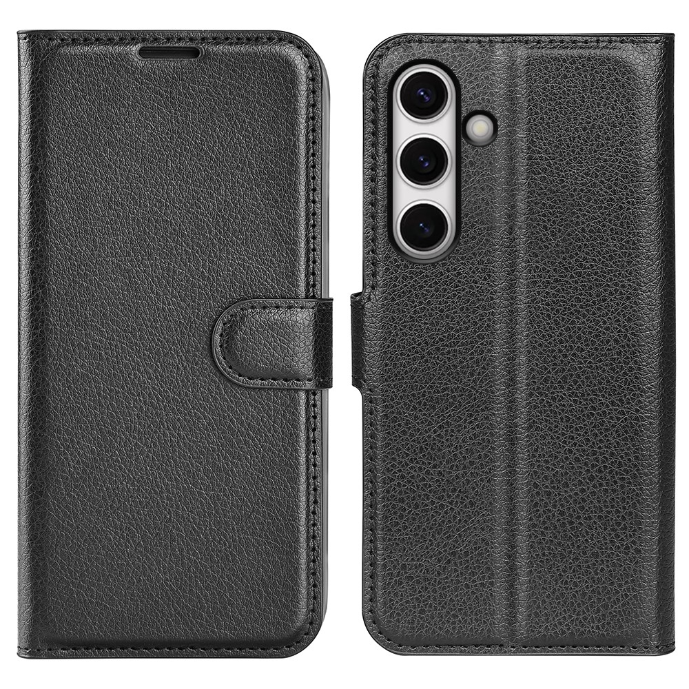 Litchi könyv tok Samsung Galaxy S24 FE készülékhez - fekete