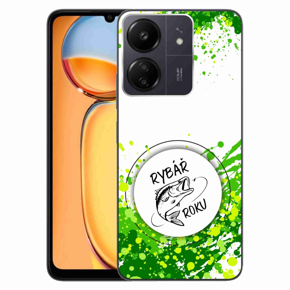Gél borítás mmCase a Xiaomi Poco C65/Redmi 13C-hez - az év horgásza fehér háttérrel
