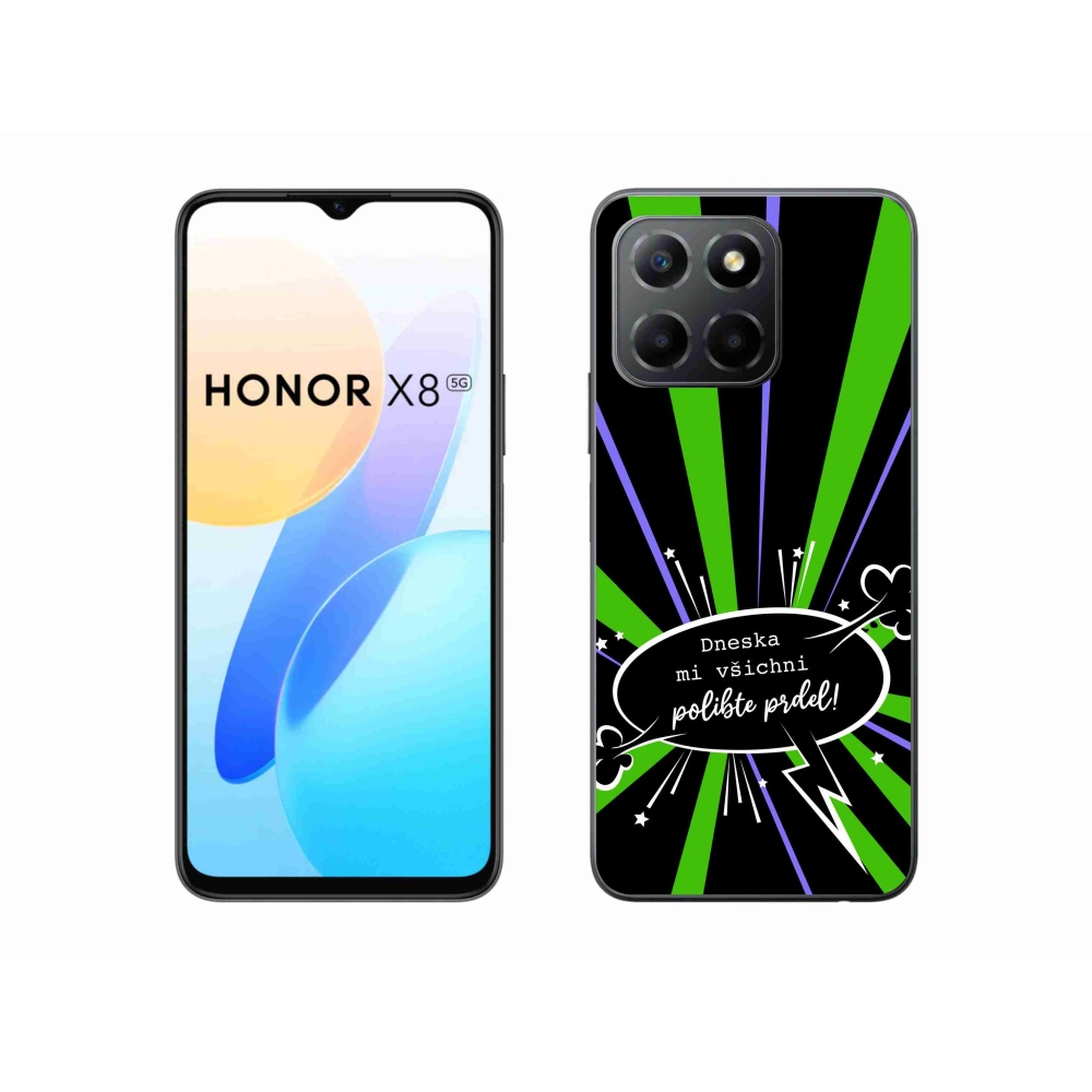 Gél borító mmCase a Honor X8 5G/Honor 70 Lite 5G készülékhez - vicces szöveg 15 fekete háttérrel